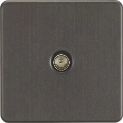 Knightsbridge SF0100SB 1-Gang Coaxial TV Socket Smoked Bronze