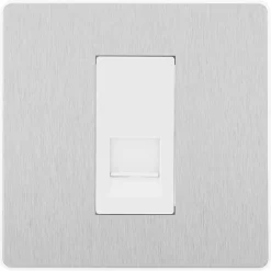 British General Evolve Slave Telephone Socket Brushed Steel With White Inserts 11 British General Evolve Slave Telephone Socket Brushed Steel With White Inserts -British General Shop 339RF A2