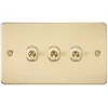Knightsbridge FP3TOGBB 10AX 3-Gang 2-Way Light Switch Brushed Brass 2 Knightsbridge FP3TOGBB 10AX 3-Gang 2-Way Light Switch Brushed Brass -British General Shop 339TY P