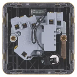 Schneider Electric Lisse Deco 13A Switched Fused Spur With LED Satin Brass With Black Inserts -British General Shop 340FF A3