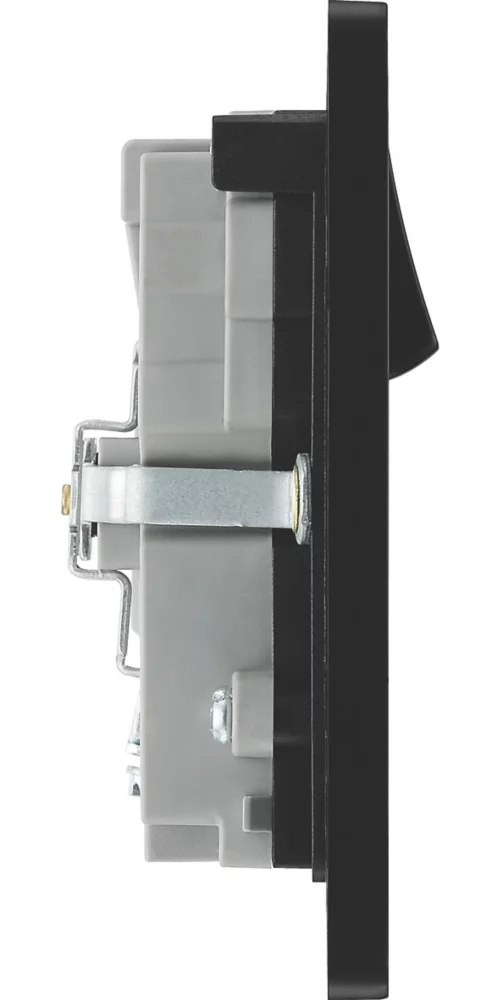 British General Evolve 13A 2-Gang SP Switched Socket + 3A 2-Outlet Type A & C USB Charger Satin Brass With Black Inserts 8 British General Evolve 13A 2-Gang SP Switched Socket + 3A 2-Outlet Type A & C USB Charger Satin Brass With Black Inserts - Image 6