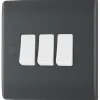 British General Part M 20A 16AX 3-Gang 2-Way Part M Light Switch Charcoal -British General Shop 340XF P