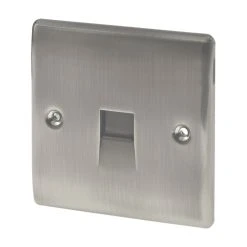 British General Nexus Metal Slave Telephone Socket Brushed Iridium