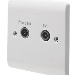 Crabtree Instinct 1-Gang Duplex Multimedia Socket White