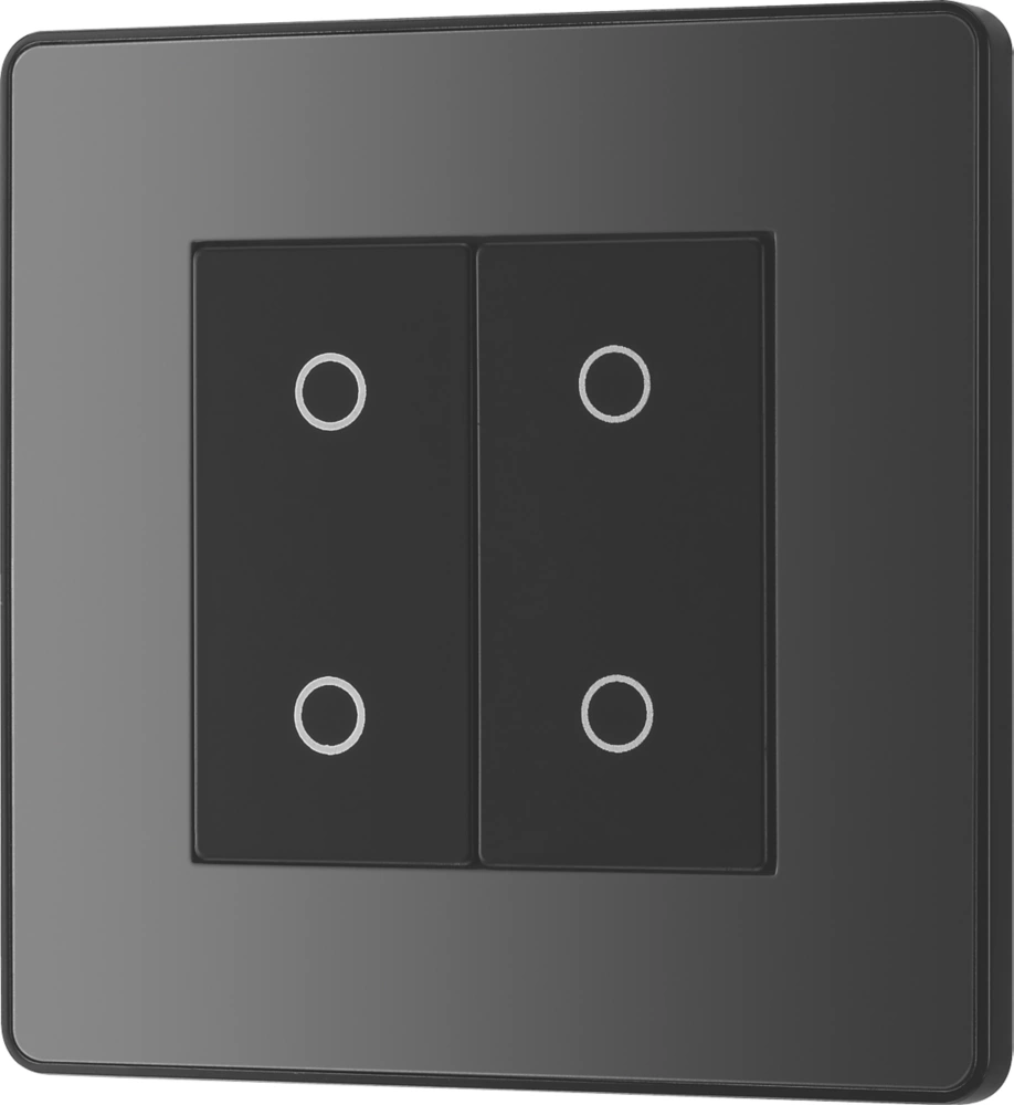 British General Evolve 2-Gang 2-Way LED Double Master Touch Trailing Edge Dimmer Switch Black With Black Inserts 6 British General Evolve 2-Gang 2-Way LED Double Master Touch Trailing Edge Dimmer Switch Black With Black Inserts - Image 4