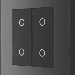 British General Evolve 2-Gang 2-Way LED Double Master Touch Trailing Edge Dimmer Switch Black With Black Inserts
