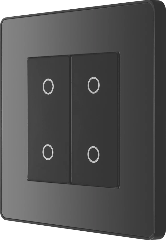 British General Evolve 2-Gang 2-Way LED Double Master Touch Trailing Edge Dimmer Switch Black With Black Inserts 3 British General Evolve 2-Gang 2-Way LED Double Master Touch Trailing Edge Dimmer Switch Black With Black Inserts