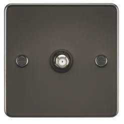 Knightsbridge FP0150GM 1-Gang F-Type Satellite Socket Gunmetal