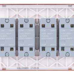 Schneider Electric Lisse Deco 10AX 4-Gang 2-Way Switch Copper With White Inserts -British General Shop 349HX A3