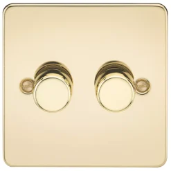Knightsbridge FP2182PB 2-Gang 2-Way LED Dimmer Switch Polished Brass