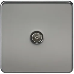 Knightsbridge SF0100BN 1-Gang Coaxial TV Socket Black Nickel