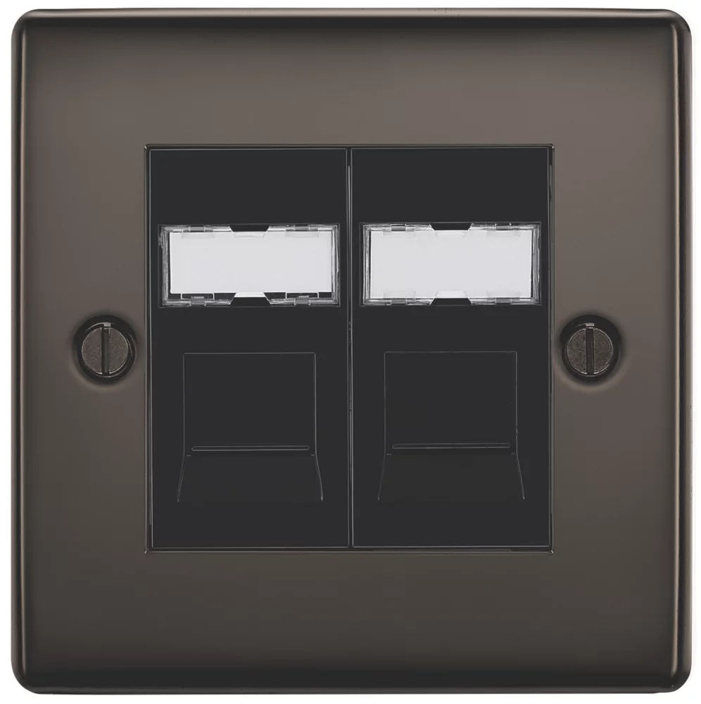 British General Nexus Metal Double RJ45 Ethernet Socket Black Nickel 4 British General Nexus Metal Double RJ45 Ethernet Socket Black Nickel - Image 2