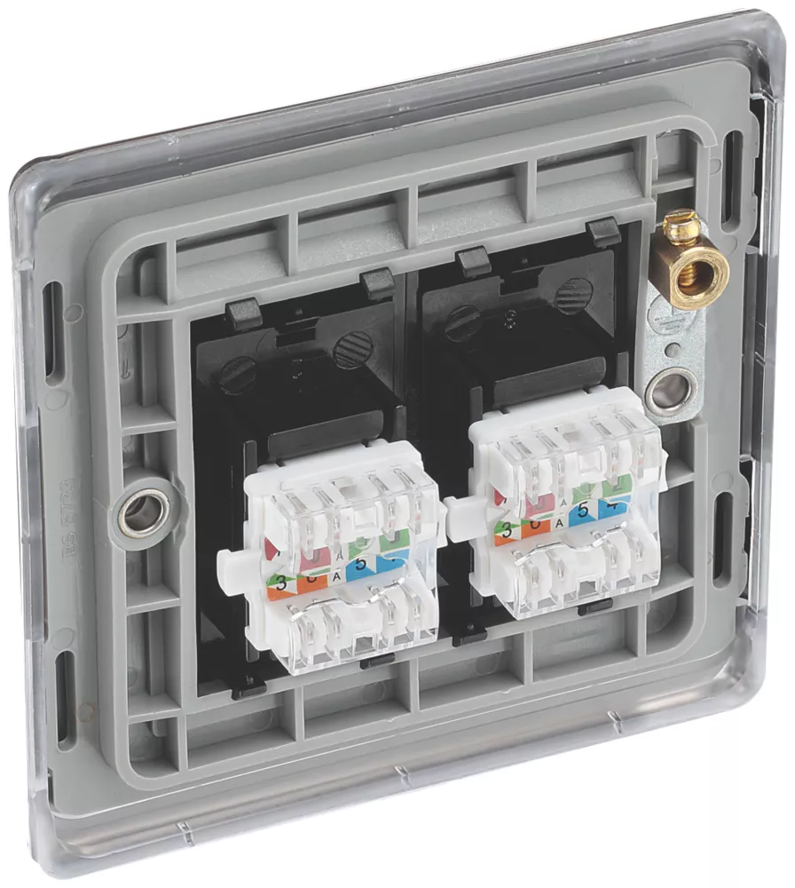 British General Nexus Metal Double RJ45 Ethernet Socket Black Nickel 5 British General Nexus Metal Double RJ45 Ethernet Socket Black Nickel - Image 3