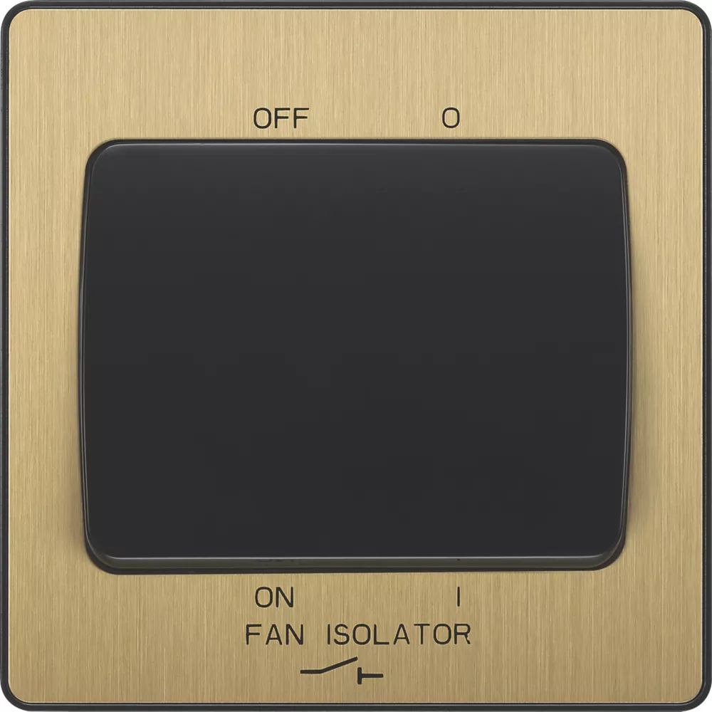 British General Evolve 10A 1-Gang 3-Pole Fan Isolator Switch Satin Brass With Black Inserts 5 British General Evolve 10A 1-Gang 3-Pole Fan Isolator Switch Satin Brass With Black Inserts - Image 3