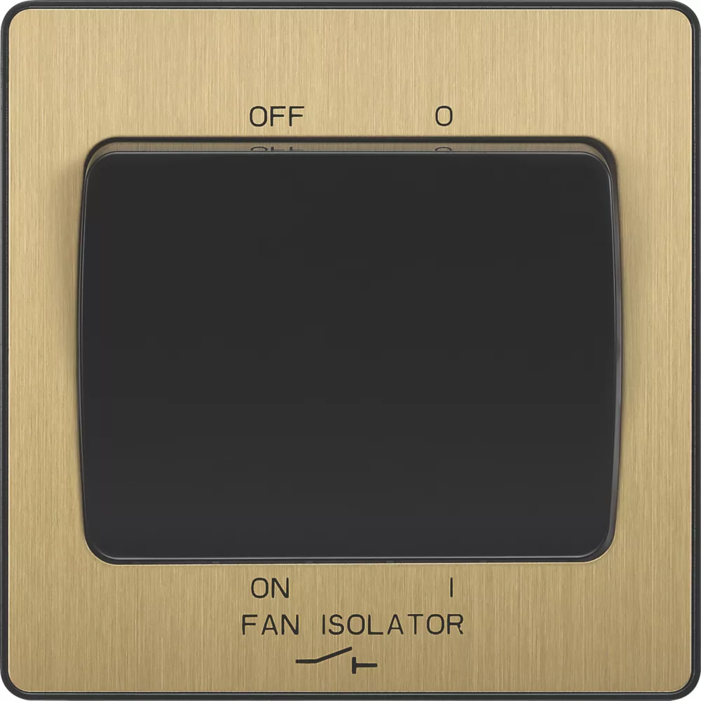 British General Evolve 10A 1-Gang 3-Pole Fan Isolator Switch Satin Brass With Black Inserts 6 British General Evolve 10A 1-Gang 3-Pole Fan Isolator Switch Satin Brass With Black Inserts - Image 4