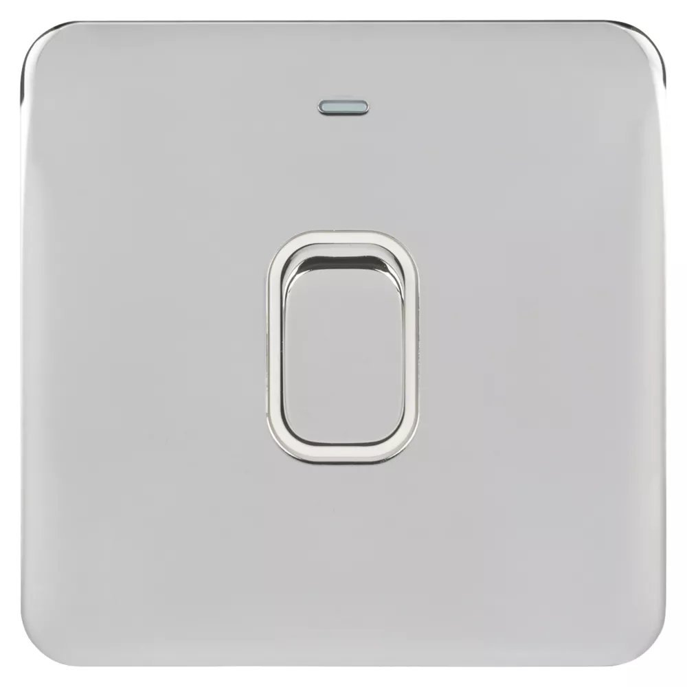 Schneider Electric Lisse Deco 20AX 1-Gang DP Control Switch Polished Chrome With LED With White Inserts 4 Schneider Electric Lisse Deco 20AX 1-Gang DP Control Switch Polished Chrome With LED With White Inserts - Image 2