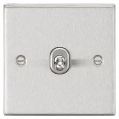 Knightsbridge CSTOG1BC 10AX 1-Gang 2-Way Light Switch Brushed Chrome