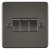 Knightsbridge FP4000GM 10AX 3-Gang 2-Way Light Switch Gunmetal 2 Knightsbridge FP4000GM 10AX 3-Gang 2-Way Light Switch Gunmetal -British General Shop 357VF P