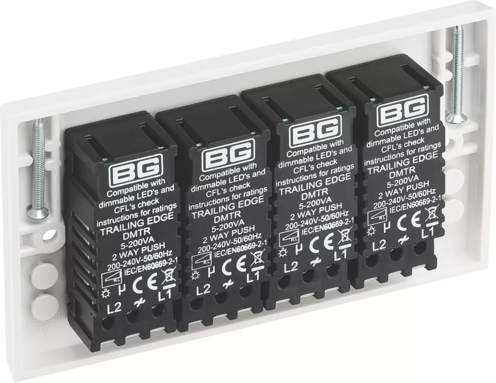 British General 4-Gang 2-Way LED Dimmer Switch White 5 British General 4-Gang 2-Way LED Dimmer Switch White - Image 3