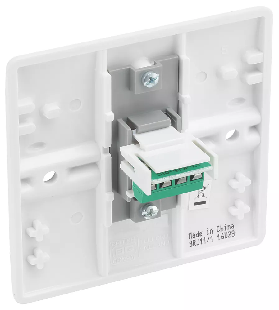 British General 800 Series RJ11 Telephone / Data Socket White With White Inserts 5 British General 800 Series RJ11 Telephone / Data Socket White With White Inserts - Image 3