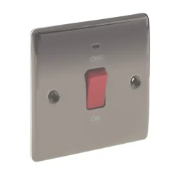 British General Nexus Metal 45A 1-Gang DP Cooker Switch Black Nickel With LED -British General Shop 36245 A2
