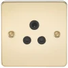 Knightsbridge FP5APB 5A 1-Gang Unswitched Socket Polished Brass With Black Inserts -British General Shop 362TX P
