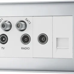 British General NEXUS METAL 4-Gang Quadruplex TV Socket Polished Chrome