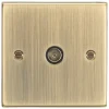 Knightsbridge CS010AB 1-Gang Coaxial TV Socket Antique Brass -British General Shop 368TY P