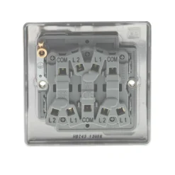 British General Nexus Metal 10AX 3-Gang 2-Way Light Switch Brushed Iridium -British General Shop 37755 A3