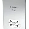 Schneider Electric Ultimate Low Profile 2-Gang Dual Voltage Shaver Socket 115 / 230V Polished Chrome With White Inserts 2 Schneider Electric Ultimate Low Profile 2-Gang Dual Voltage Shaver Socket 115 / 230V Polished Chrome With White Inserts -British General Shop 3778J P