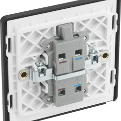 British General Evolve 20A 1-Gang DP Control Switch Blue With LED With Black Inserts -British General Shop 377PY A4