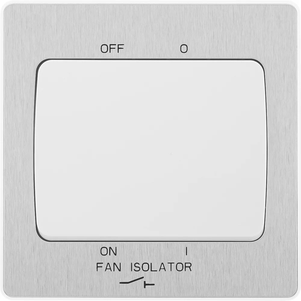 British General Evolve 10A 1-Gang 3-Pole Fan Isolator Switch Brushed Steel With White Inserts 5 British General Evolve 10A 1-Gang 3-Pole Fan Isolator Switch Brushed Steel With White Inserts - Image 3