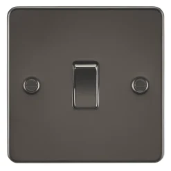 Knightsbridge FP2000GM 10AX 1-Gang 2-Way Light Switch Gunmetal