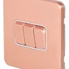 Schneider Electric Lisse Deco 10AX 3-Gang 2-Way Switch Copper With White Inserts