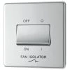 LAP 10A 1-Gang 3-Pole Fan Isolator Switch Polished Chrome