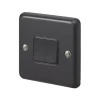 MK Contoura 10A 2-Gang 2-Way Switch Black With Colour-Matched Inserts -British General Shop 384RG P
