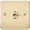 Knightsbridge FP12TOGBB 10AX 1-Gang Intermediate Switch Brushed Brass With Colour-Matched Inserts -British General Shop 384TX P