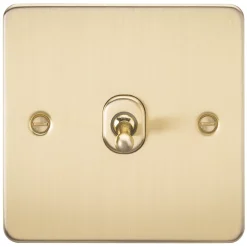 Knightsbridge FP12TOGBB 10AX 1-Gang Intermediate Switch Brushed Brass With Colour-Matched Inserts