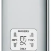 British General Nexus Metal 2-Gang Dual Voltage Shaver Socket 115 / 240V Polished Chrome With White Inserts -British General Shop 385FT P