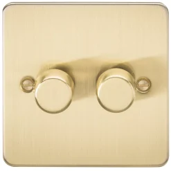 Knightsbridge FP2182BB 2-Gang 2-Way LED Dimmer Switch Brushed Brass