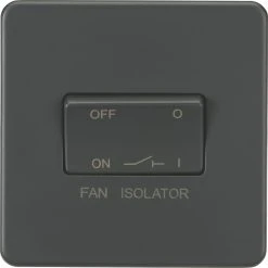 Knightsbridge SF1100AT 10AX 1-Gang TP Fan Isolator Switch Anthracite