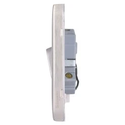 Schneider Electric Lisse Deco 20AX 1-Gang DP Control Switch Brushed Stainless Steel With LED With White Inserts -British General Shop 392FF A2