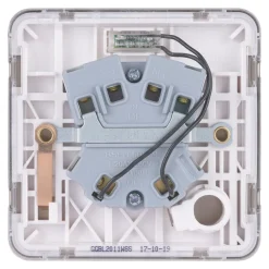 Schneider Electric Lisse Deco 20AX 1-Gang DP Control Switch Brushed Stainless Steel With LED With White Inserts -British General Shop 392FF A3