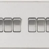 Knightsbridge CS42BC 10AX 6-Gang 2-Way Light Switch Brushed Chrome -British General Shop 393TY P