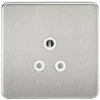 Knightsbridge SF5ABCW 5A 1-Gang Unswitched Socket Brushed Chrome With White Inserts -British General Shop 395TY P