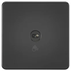 Knightsbridge SFTS1MB 2.1A 1-Gang 1-Way Light Switch Matt Black With Black Inserts