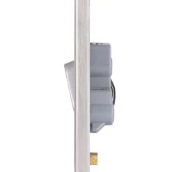 Schneider Electric Lisse Deco 50A 2-Gang DP Cooker Switch Brushed Stainless Steel With LED With Black Inserts -British General Shop 397FF A2