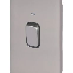 Schneider Electric Lisse Deco 50A 2-Gang DP Cooker Switch Brushed Stainless Steel With LED With Black Inserts