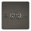Knightsbridge FP2TOGGM 10AX 2-Gang 2-Way Light Switch Gunmetal -British General Shop 397TX P
