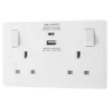 LAP 13A 2-Gang SP Switched Socket + 3A 2-Outlet Type A & C USB Charger White 1 LAP 13A 2-Gang SP Switched Socket + 3A 2-Outlet Type A & C USB Charger White -British General Shop 398JX P